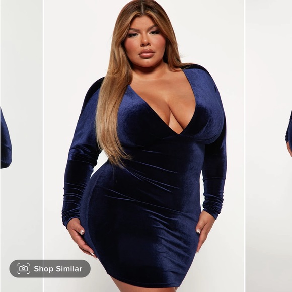 ✨3 for $15✨ Frida Velvet Mini Dress FASHION NOVA PLUS SIZE 2x - Picture 3 of 4